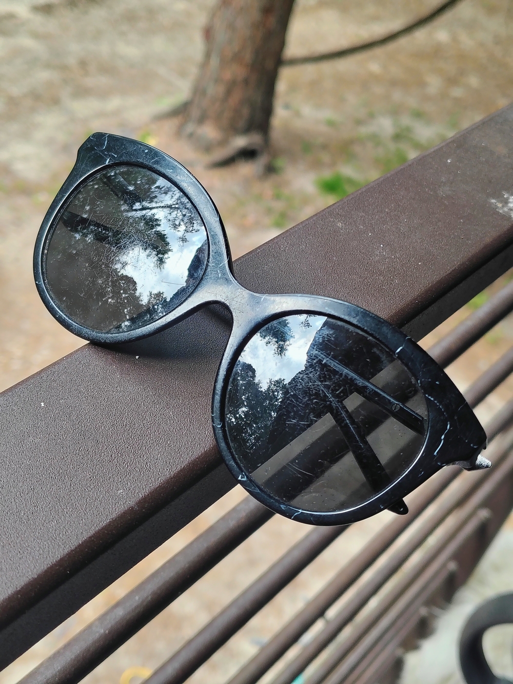 Prada Black Round Women's Sunglasses